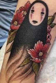 No face tattoo - Hayao Miyazaki Animation and Thousands of Faceless Tattoos 172663-Disney's stunning set of colorful cartoon tattoo designs 9 172664 - very creative green tone cartoon tattoo artwork appreciation