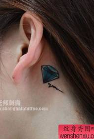 жіночі дитячі вуха кольорові малюнком татуювання невеликий алмаз