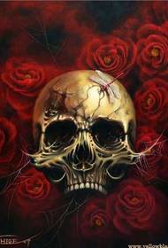 rosas na kulay ng tattoo ng rosas na kulay ng bungo
