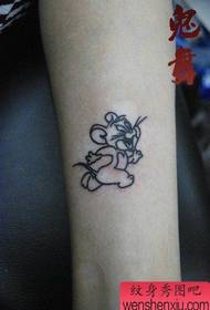 modèle de tatouage souris fille dessin animé mignon