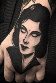 múltiples, negro, gris, bosquejo, picadura, trucos, creativo, extracto, niña, retrato, tatuaje