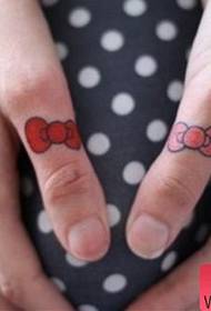 girl finger simple bow tattoo pattern