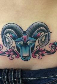 pinggang gambar sekolah tua warna tato Capricorn