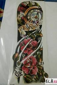 Material de manuscrito de moda para tatuajes de flores