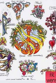 Constellation Tattoo Pattern: Farge tolv konstellasjon logo tatoveringsmønster