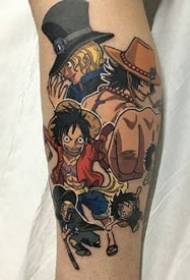 Anime One Piece Plusieurs dessins de tatouage de personnages