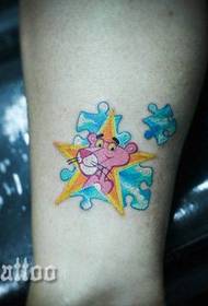 modello di tatuaggio di tigre cartone animato classico carino gamba