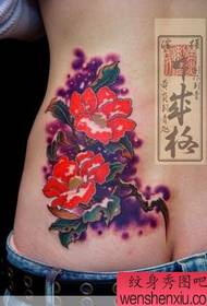Japan Huang Yan uzuri kiuno rangi ya maua tattoo hufanya kazi