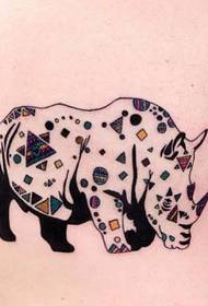 слатка мала носорога шема за тетоважа со ракопис слика