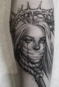 Sötét horror stílusú tetoválás minta