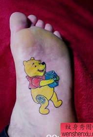 voet cute cartoon beer tattoo patroon