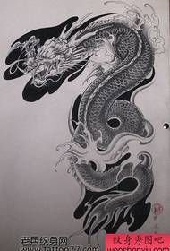manuscrito de tatuagem de dragão xale simples