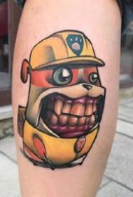 nei Schoul kreativ Faarf grouss Zänn Cartoon kleng Monster Tattoo Muster Valorisatioun