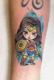 European at American film at telebisyon superhero cartoon maliit na Figure tattoo na gawa