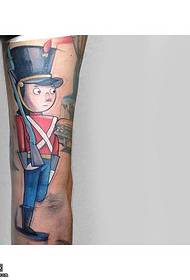cartoon man tattoo patroon op arm