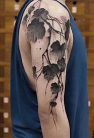 Kaunis muste kiinalainen tyyli tatuointi malli asettaa 12 kuvaa
