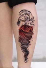 Super uiscedhath deas dhá fhigiúr tattoo réaltbhuíon