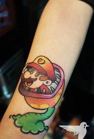 riešo Super Mario tatuiruotės modelis