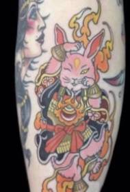 Rana di topo di coniglio tradizionale giapponese e altri modelli di tatuaggi di colore piccolo