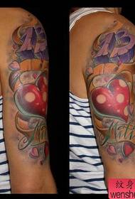 Arm Europe 3D color love tattoo pattern