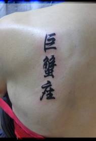corak tato karakter Cina mburi