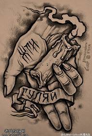 Sketch Handheld Candle Tattoo Pattern