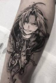 braț pe un set negru de imagini de tatuaje cu personaje anime