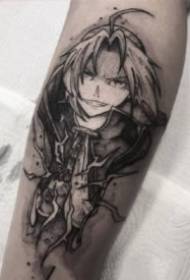 arm on a black set of anime character tattoo pictures