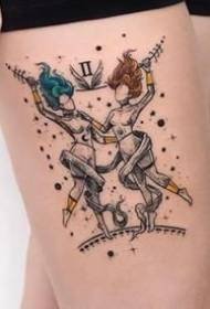 12 réaltbhuíon de shraith patrúin tattoo réaltbhuíon Gemini 9
