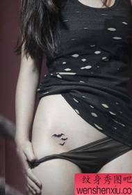Mädchen Bauch beliebt Totem kleine Fledermaus Tattoo-Muster