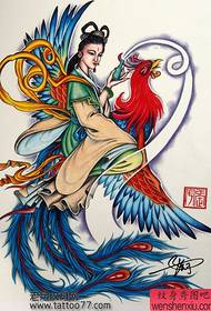 Manoscritto lungo tatuaggio Ji Princess Phoenix