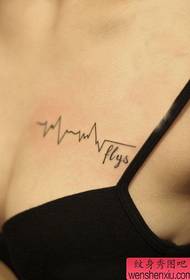 Meedchen Brust Moud ECG Tattoo Muster