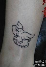 modello di tatuaggio elefante bambino totem carino gamba della ragazza