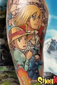a set of new school-style cartoon tattoos