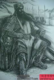 fresco manoscritto tatuaggio schiena piena Guan Gong
