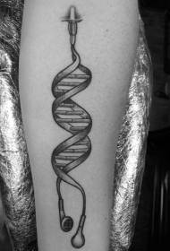Ročno sive DNK vzorci tatoo v slušalkah