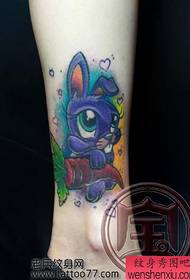 beleza perna bonito dos desenhos animados coelho tatuagem padrão