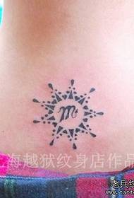 girl back totem scorpio and sun tattoo pattern