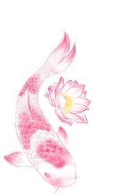 ვარდისფერი ლოტოსი squid tattoo სურათის გარშემო