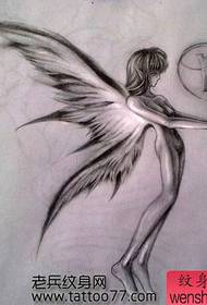 sikat nga klasiko nga manuskrito nga tattoo sa elf wing
