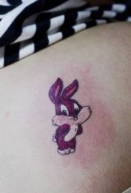 muundo mzuri wa tattoo ya katuni Bunny ambayo wasichana wanapenda