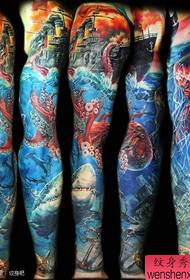 很酷精美的欧美花臂纹身图案