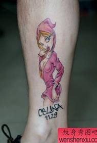 miguu katuni mtindo wa tattoo wa Ulaya na Amerika