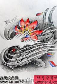 ein einfaches Tintenfisch Lotus Tattoo Manuskript