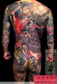 pilna muguras japāņu stila pilna garuma tetovējuma modelis