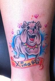 Bein Cartoon Mops Tattoo-Muster