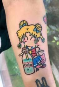 una serie di piccole immagini di tatuaggi di cartoni animati 9