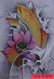 Manoscritto tatuaggio calamaro d'oro