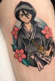 ragazza braccio dipinto schizzo ad acquerello creativo classico fumetto anime tatuaggio immagine