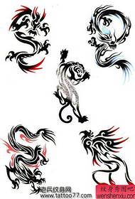 Mehrere Totem Drachen Tattoo Manuskripte